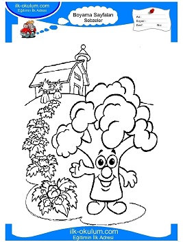 Çocuklar İçin Brokoli Boyama Sayfaları 